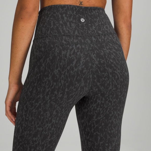 lululemon athletica Pants - LULULEMON Groove Pant S High Rise Pant NULU ALIGN Leopard Camo Deep Coal size 4